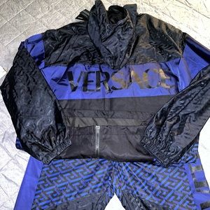 Mens Versace sweatsuit black and blue